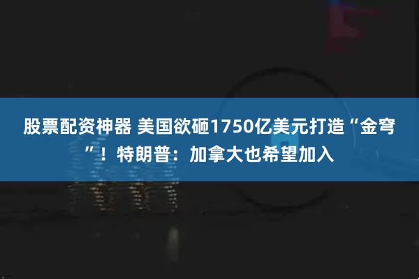 股票配资神器 美国欲砸1750亿美元打造“金穹”！特朗普：加拿大也希望加入