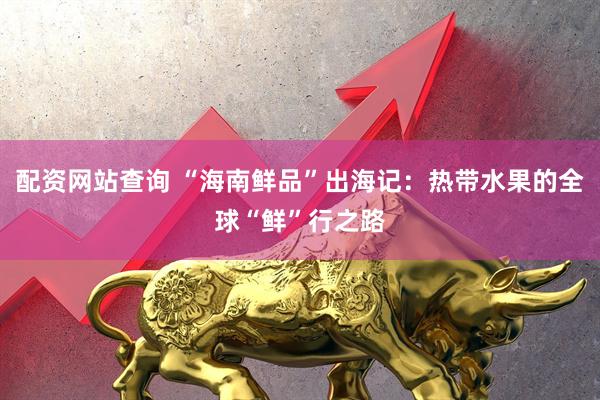 配资网站查询 “海南鲜品”出海记：热带水果的全球“鲜”行之路