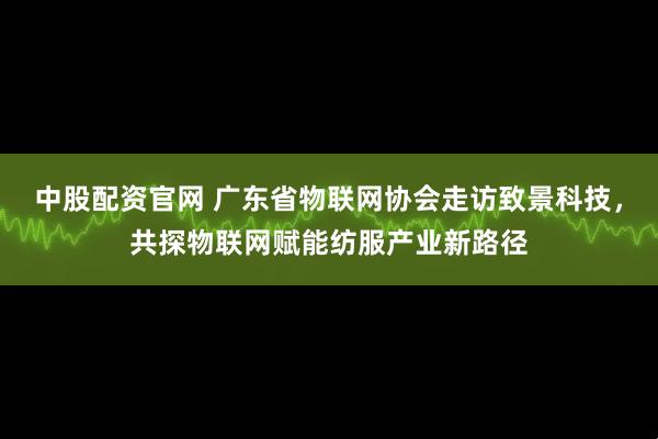 中股配资官网 广东省物联网协会走访致景科技，共探物联网赋能纺服产业新路径